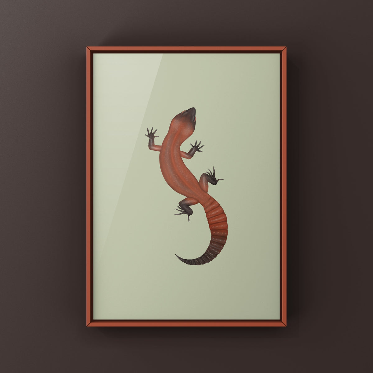 Black Night Blood Leopard Gecko Art Print (Eublepharis macularius)