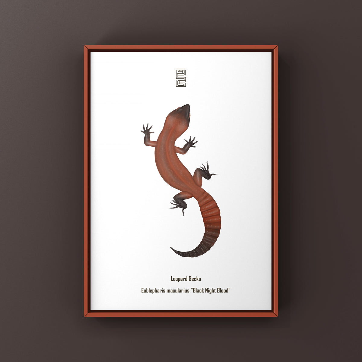 Black Night Blood Leopard Gecko Art Print (Eublepharis macularius)