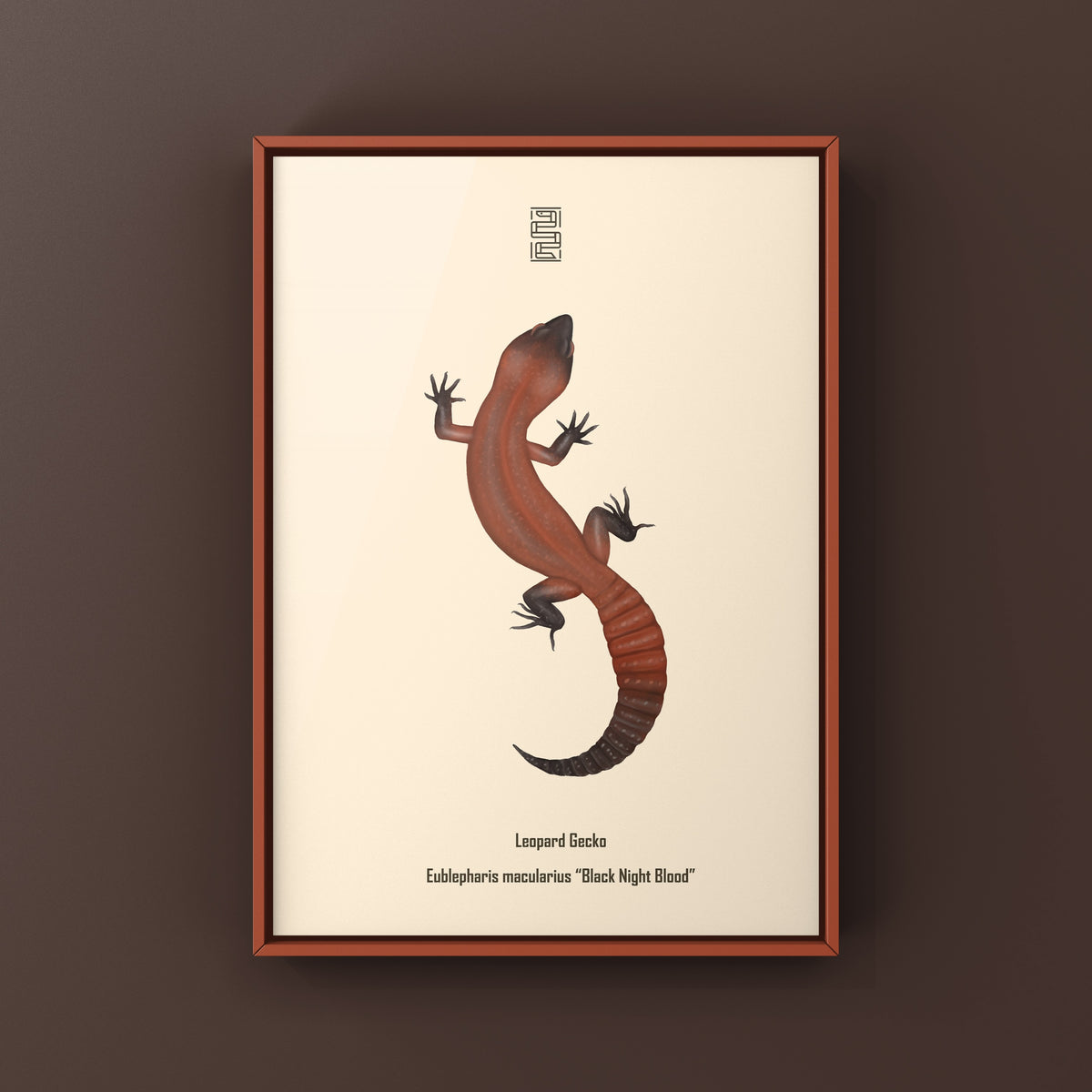 Black Night Blood Leopard Gecko Art Print (Eublepharis macularius)