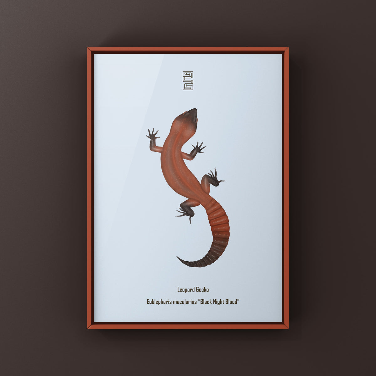 Black Night Blood Leopard Gecko Art Print (Eublepharis macularius)