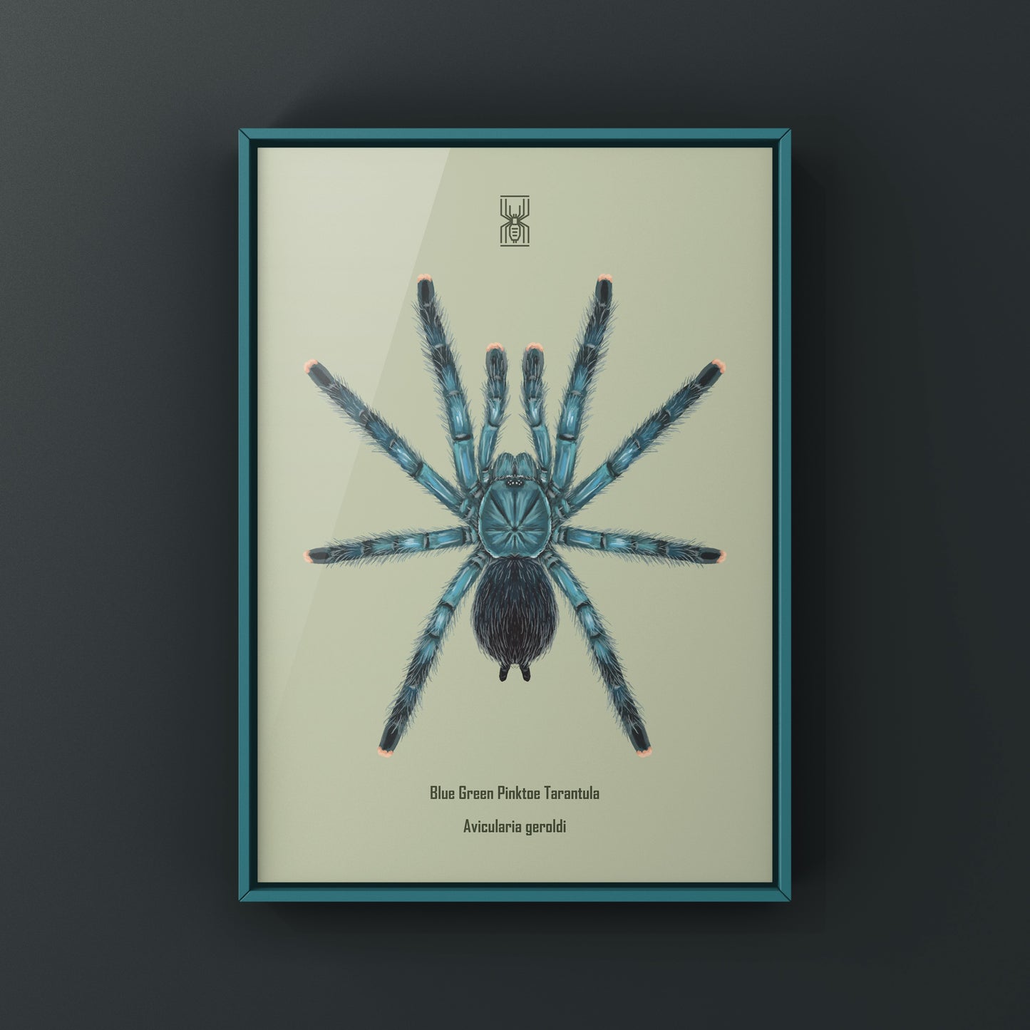 Blue Green Pinktoe Tarantula (Avicularia geroldi) Art Print