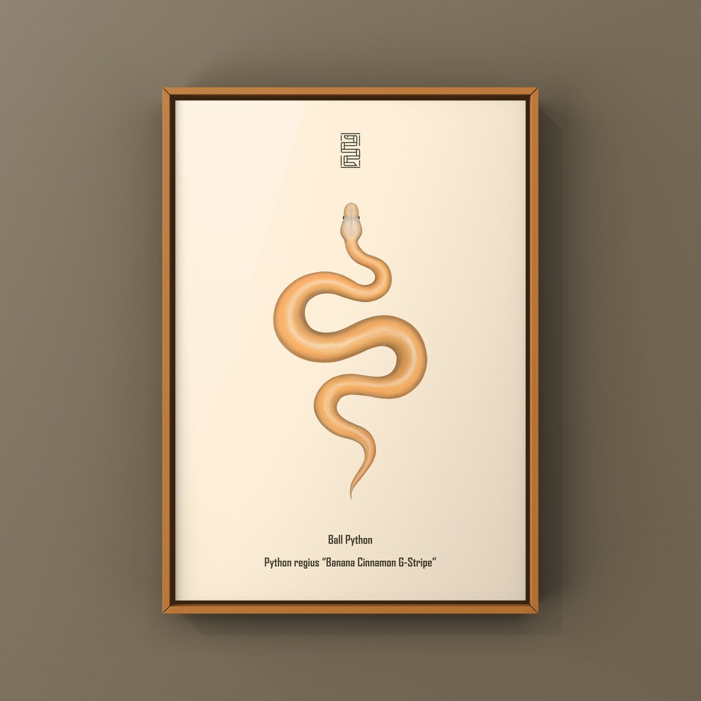 Banana Cinnamon G-Stripe Ball Python Art Print