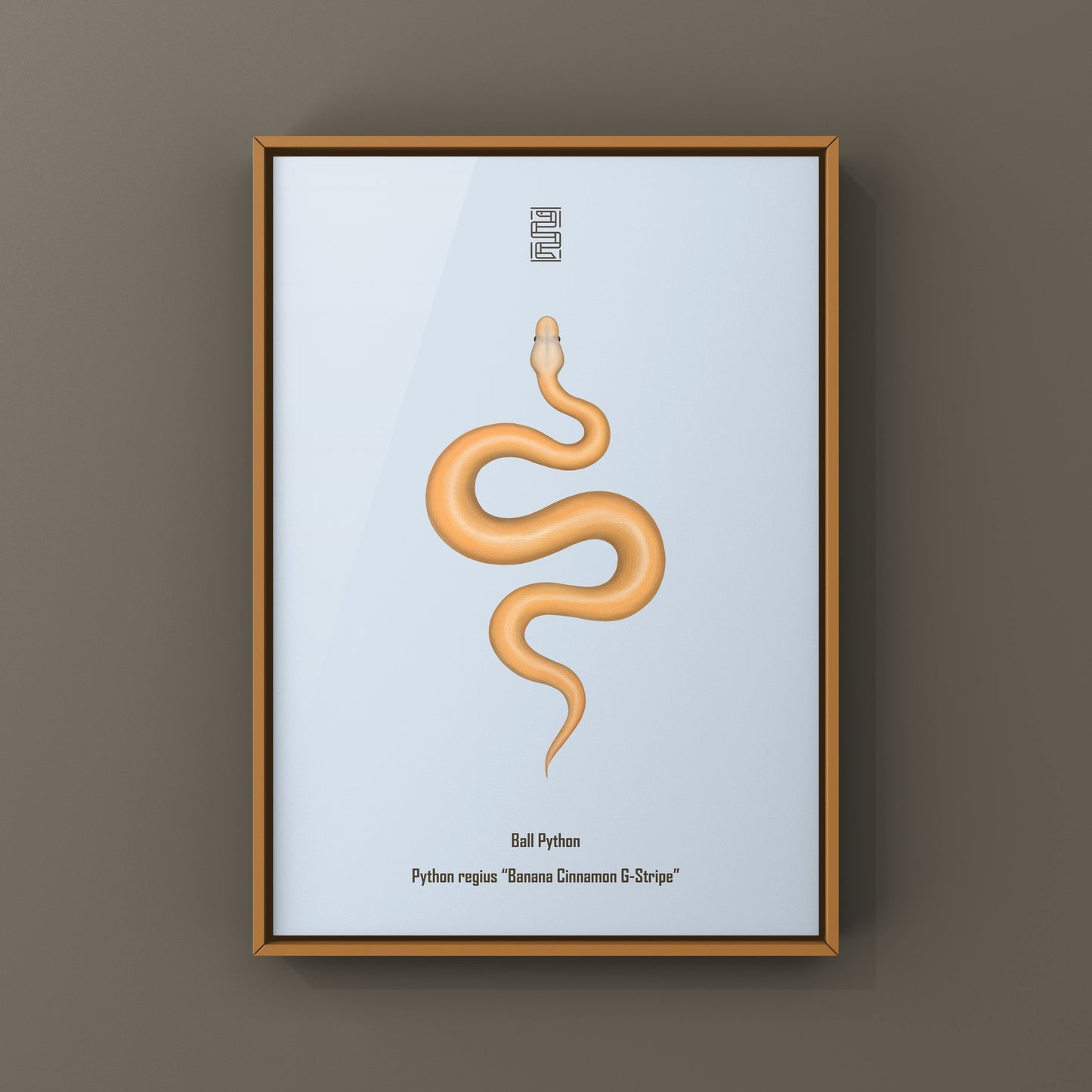 Banana Cinnamon G-Stripe Ball Python Art Print