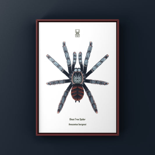 Detailed image of Ghost Tree Spider Art Print by The Silk Ranch, showcasing intricate spider and tree design on high-quality paper.