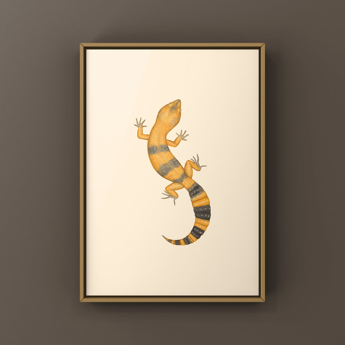 Melanistic Tangerine Tremper Leopard Gecko Art Print (Eublepharis macularius)