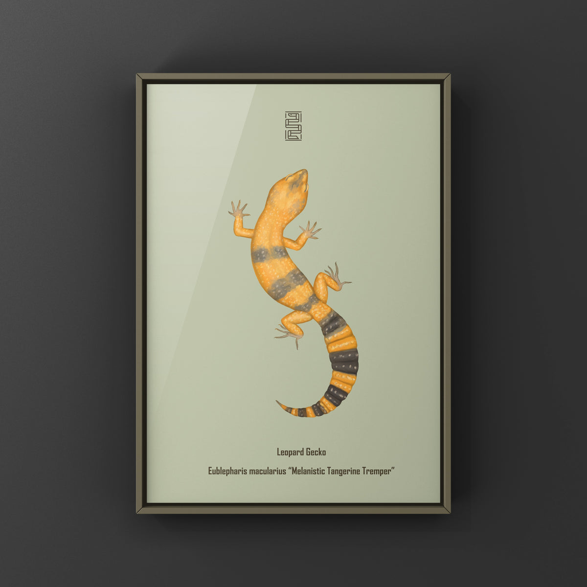 Melanistic Tangerine Tremper Leopard Gecko Art Print (Eublepharis macularius)