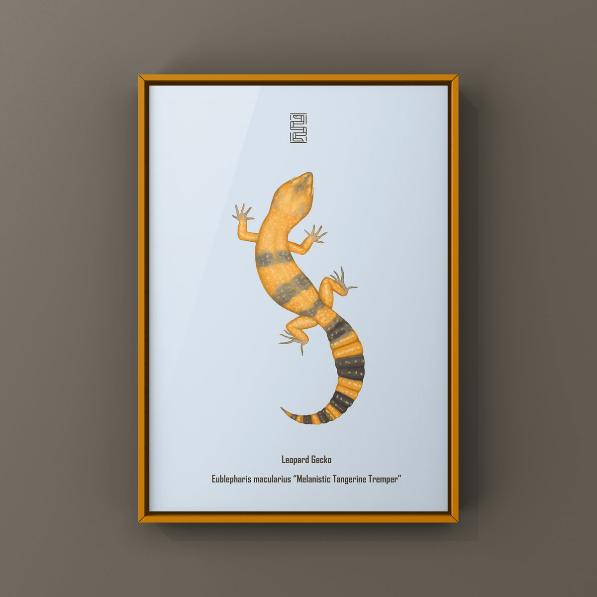Melanistic Tangerine Tremper Leopard Gecko Art Print (Eublepharis macularius)