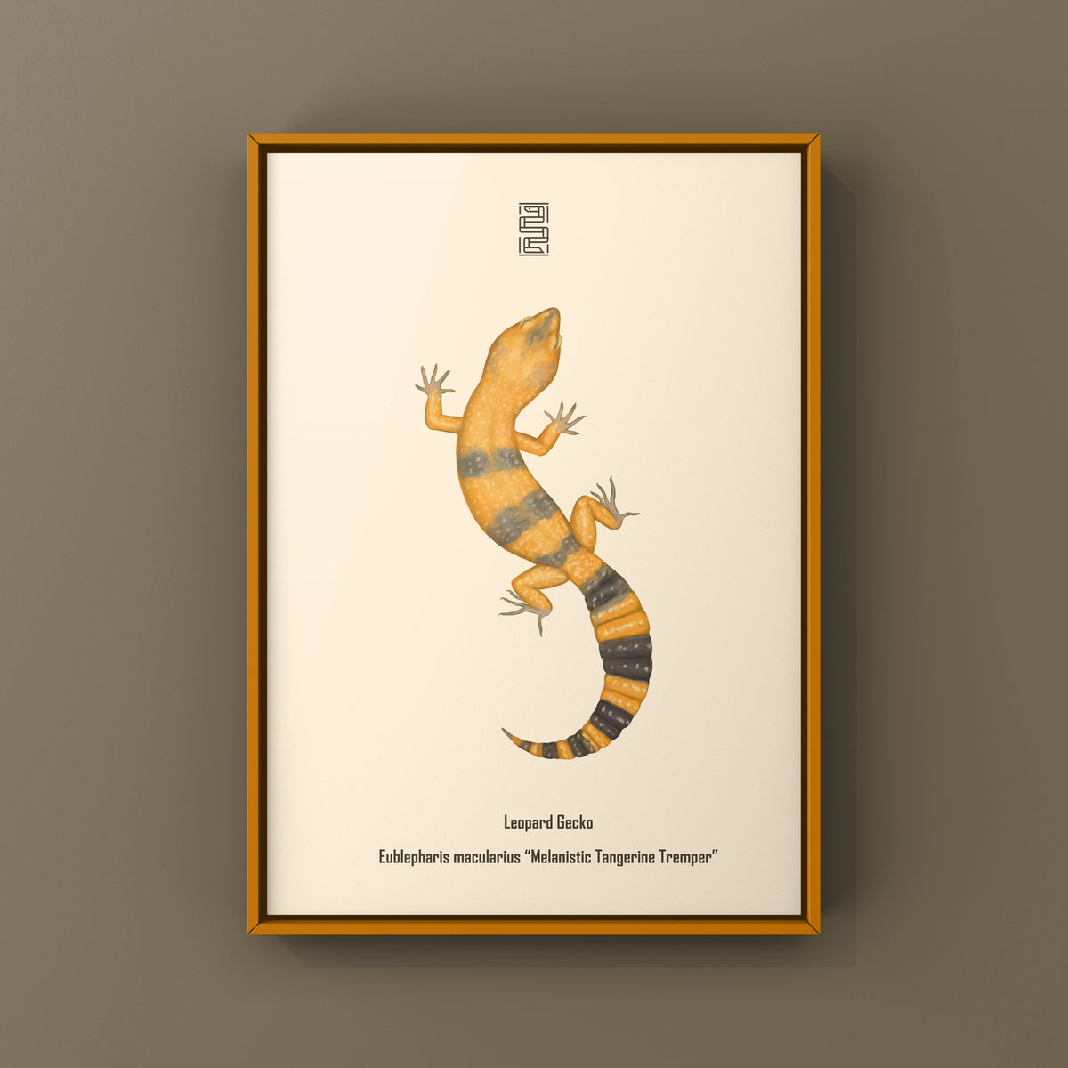 Melanistic Tangerine Tremper Leopard Gecko Art Print (Eublepharis macularius)