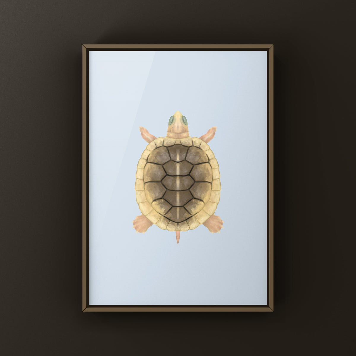Caramel Pink Albino Red-eared Slider Art Print (Trachemys scripta elegans)