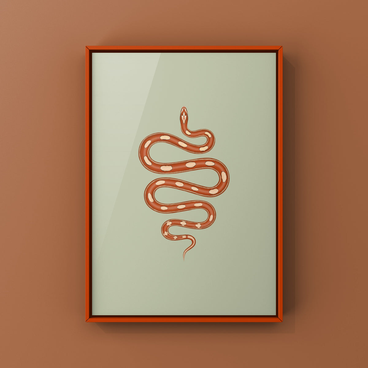Motley Corn Snake Art Print (Pantherophis guttatus)