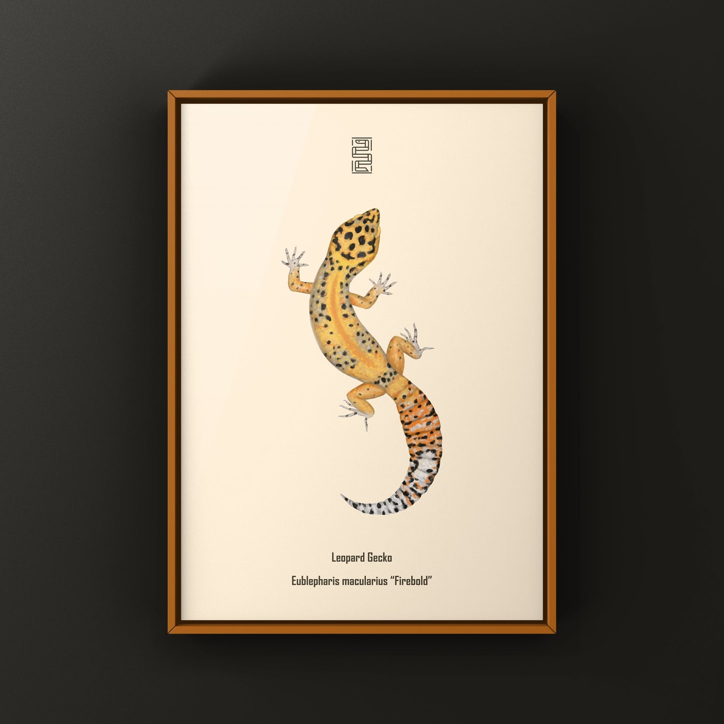 Firebold Leopard Gecko art print by The Silk Ranch, featuring vibrant leopard gecko illustrations on high-quality paper.