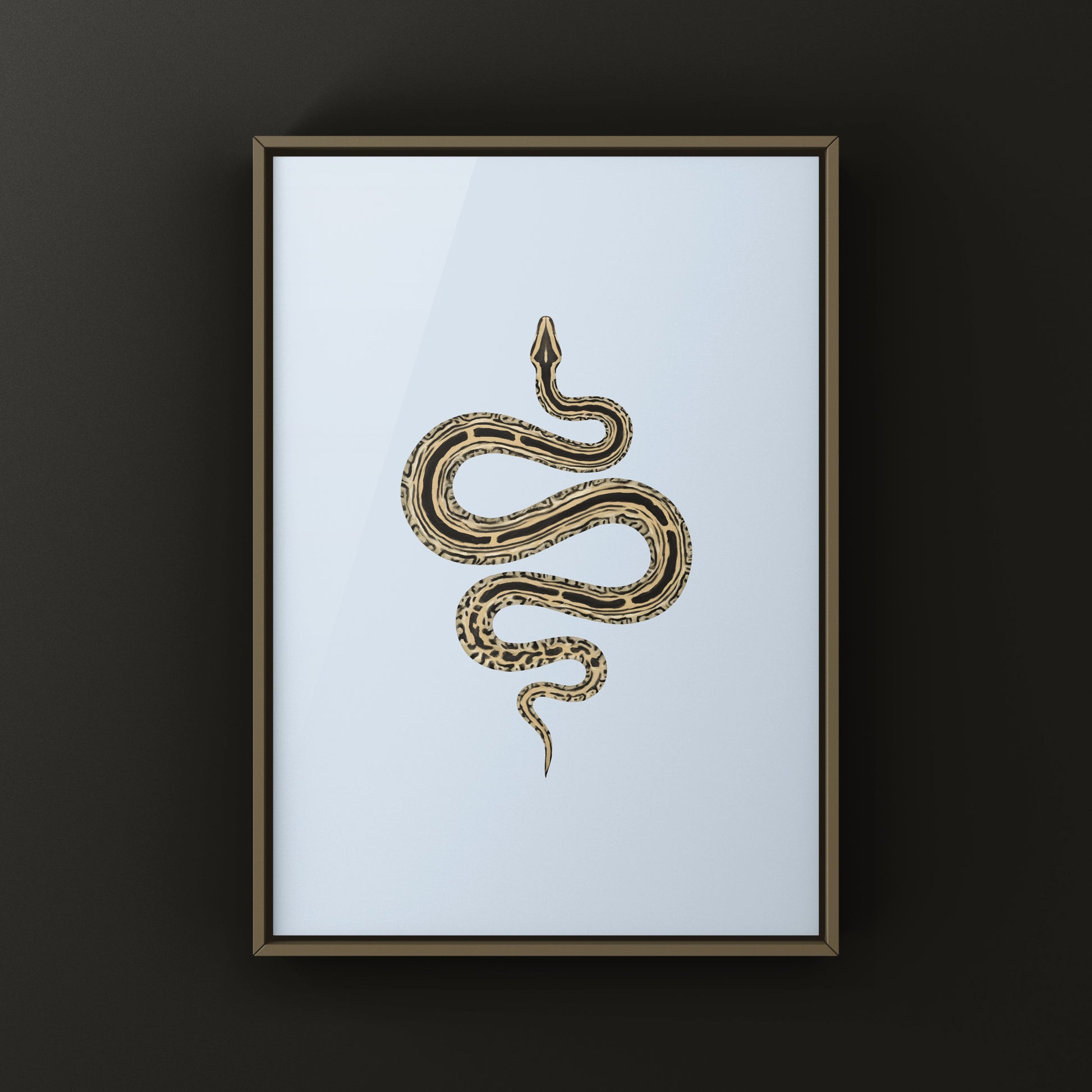 Labyrinth Burmese Python art print featuring detailed illustration of Python bivittatus by The Silk Ranch