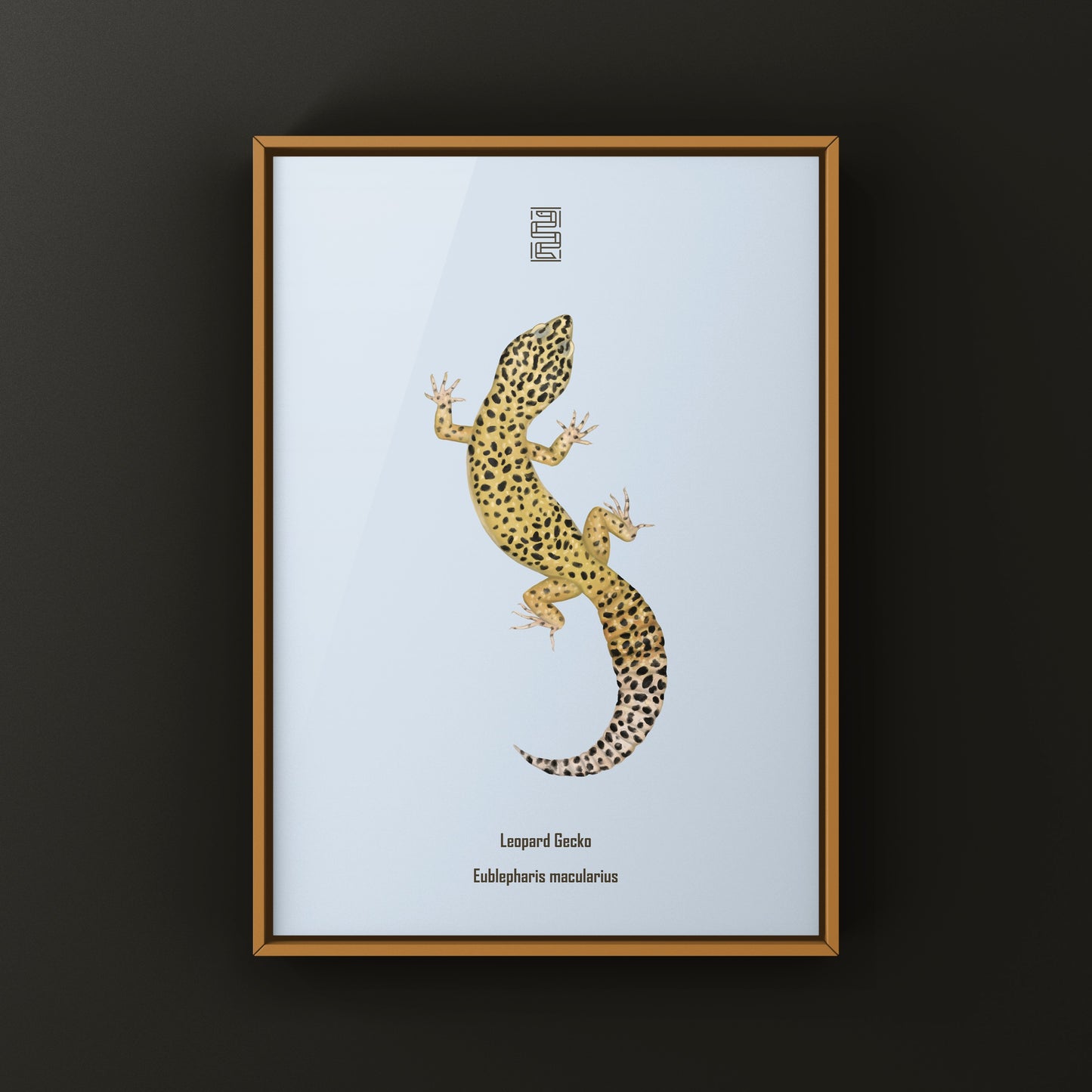 Leopard Gecko art print by The Silk Ranch showcasing detailed illustration of Eublepharis macularius on textured paper.
