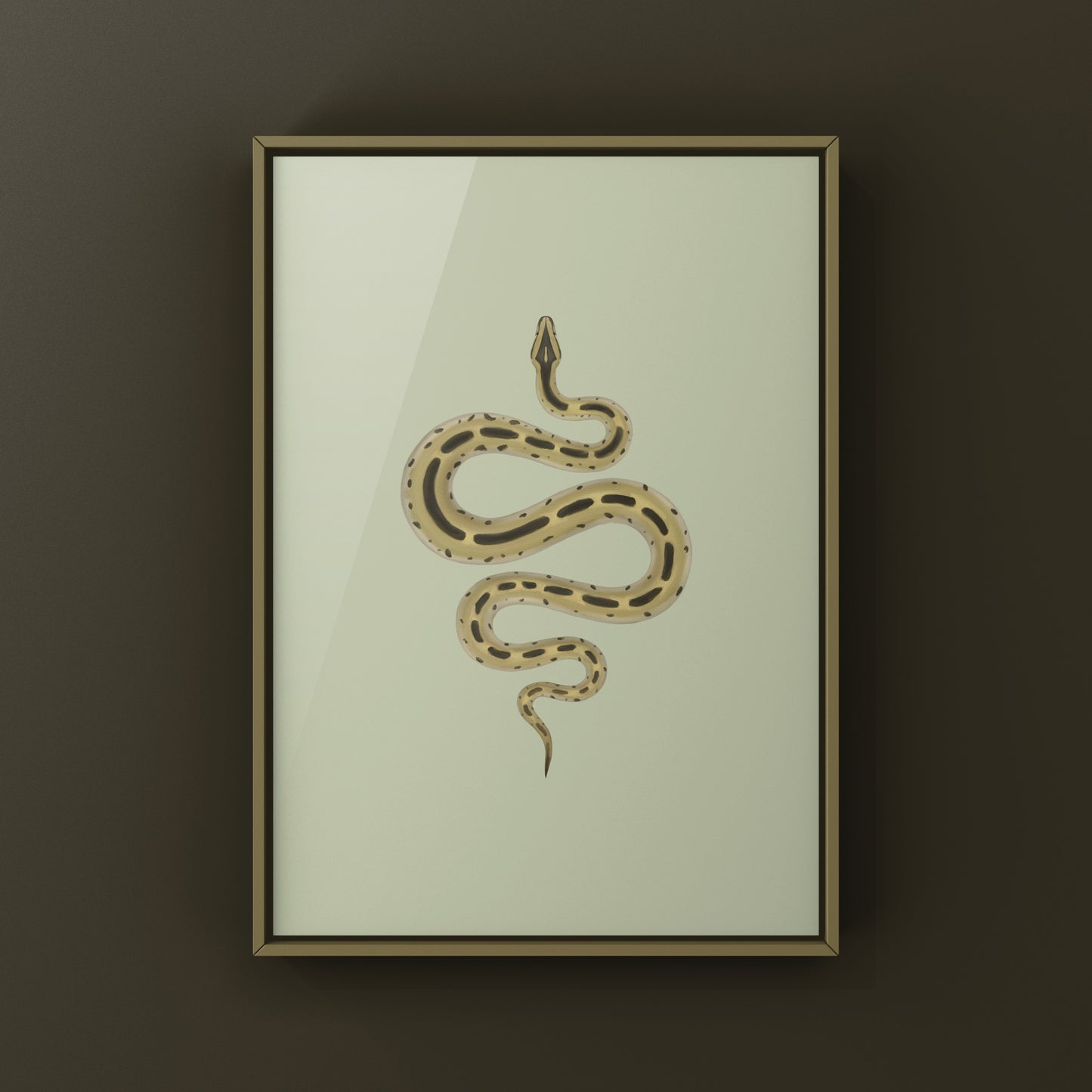 Green Burmese Python (Python bivittatus) Art Print from The Silk Ranch
