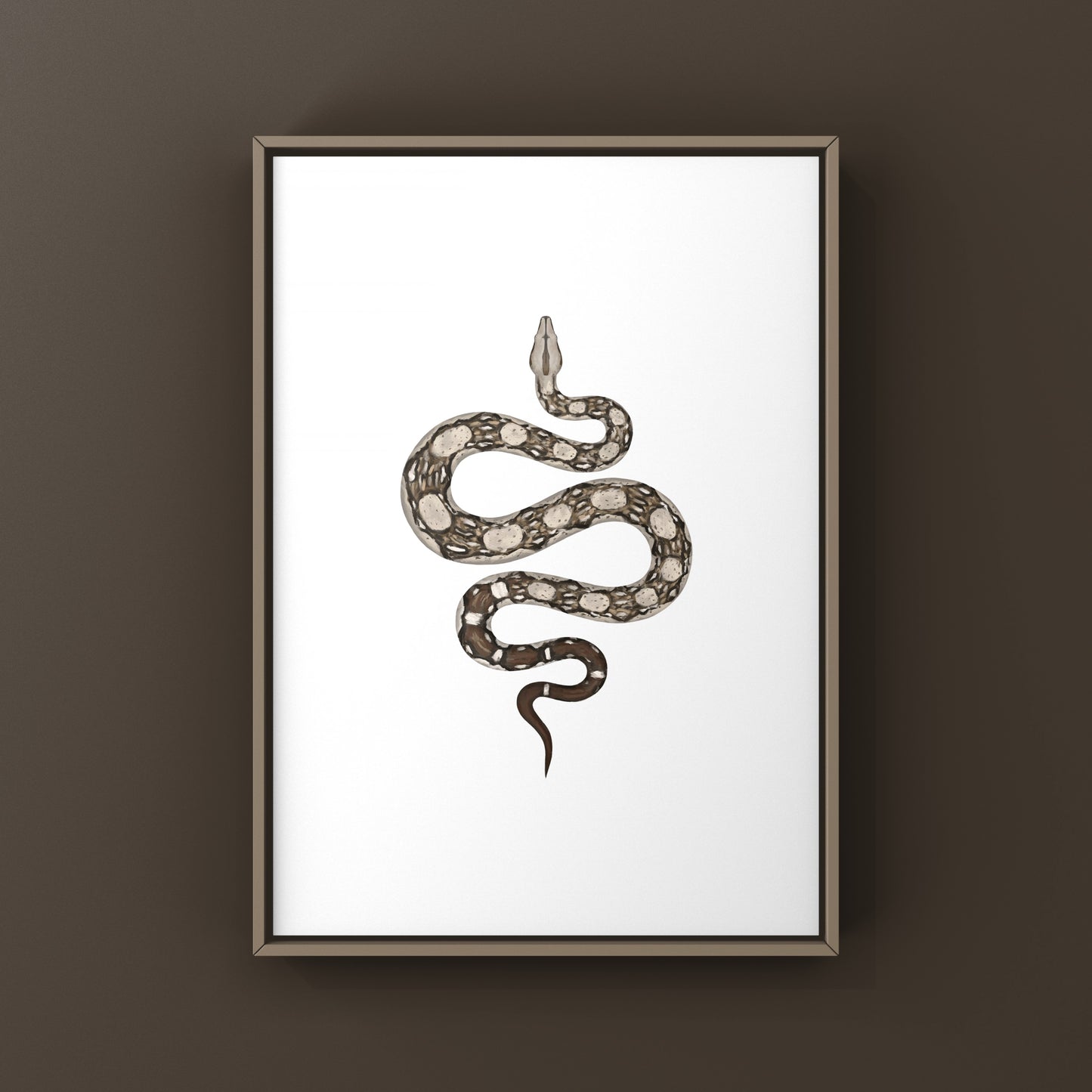 Colorful Aztec Colombian Red Tail Boa art print by The Silk Ranch showcasing detailed snake artwork on high-quality paper.