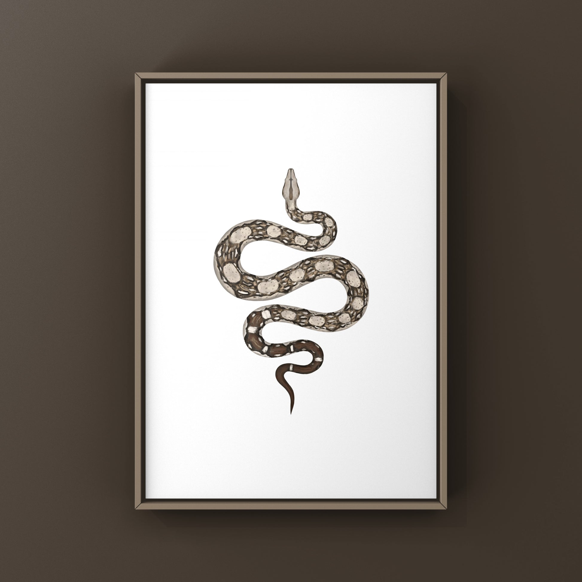 Colorful Aztec Colombian Red Tail Boa art print by The Silk Ranch showcasing detailed snake artwork on high-quality paper.