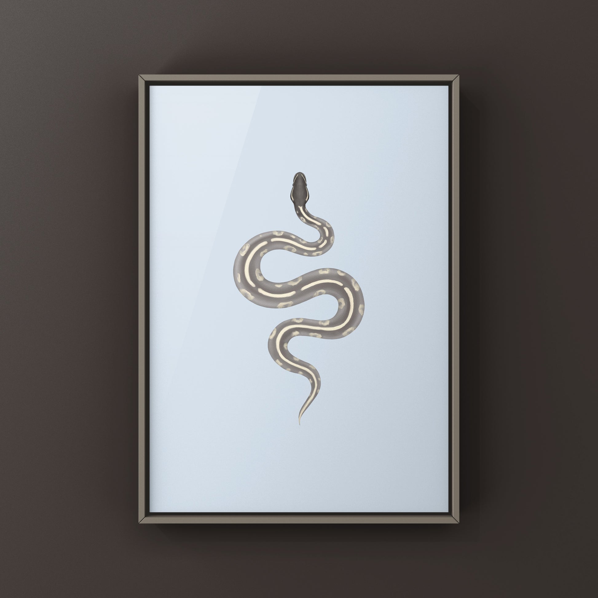 Mystic Potion Ball Python art print by The Silk Ranch featuring vibrant snake illustration on high-quality paper.