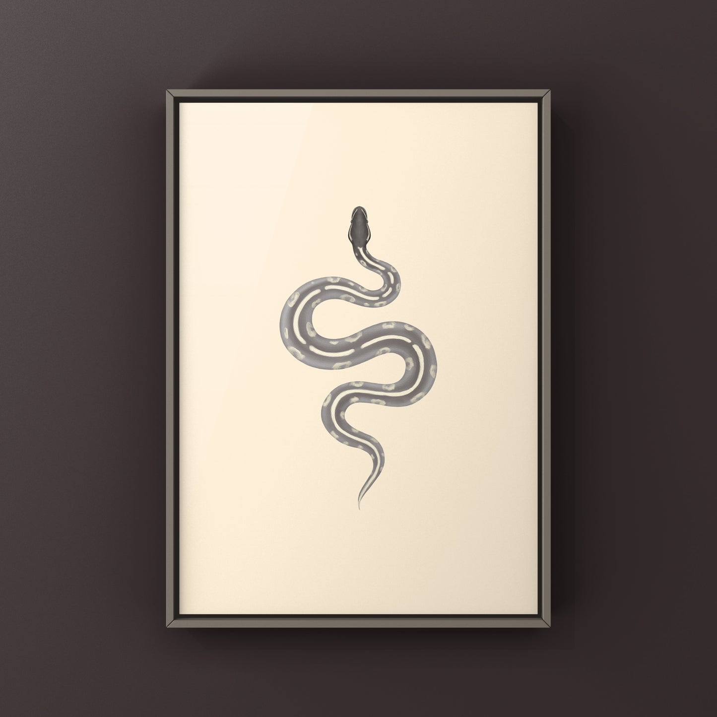 Mystic Potion Ball Python art print featuring vibrant snake design, showcasing the Python regius species in detailed, colorful artwork.