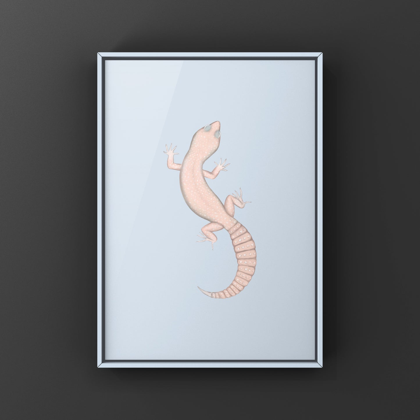 Diablo Blanco Leopard Gecko art print by The Silk Ranch featuring detailed leopard gecko illustration on high-quality paper.