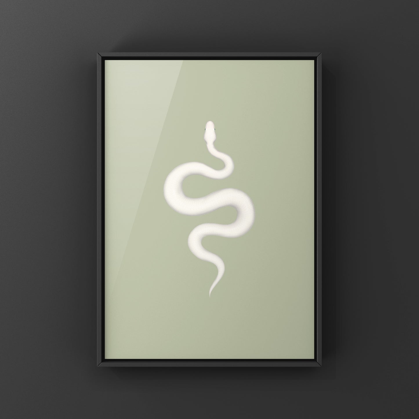 Super Russo Ball Python art print by The Silk Ranch showing detailed image of a ball python coiled on a neutral background.