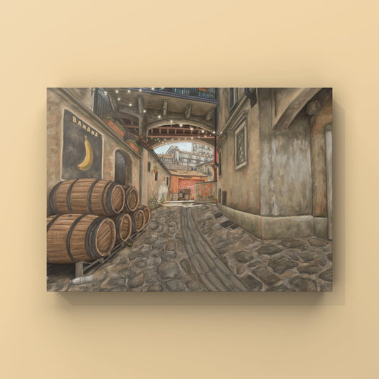 CS2 Inferno Banana Landscape Oil Painting | CSGO Merch | CSGO Art | CS2 Gaming poster | Art Print | CounterStrike Art | By MingoArt