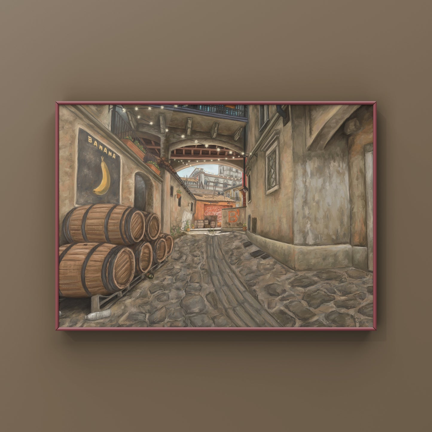 CS2 Inferno Banana Landscape Oil Painting | CSGO Merch | CSGO Art | CS2 Gaming poster | Art Print | CounterStrike Art | By MingoArt