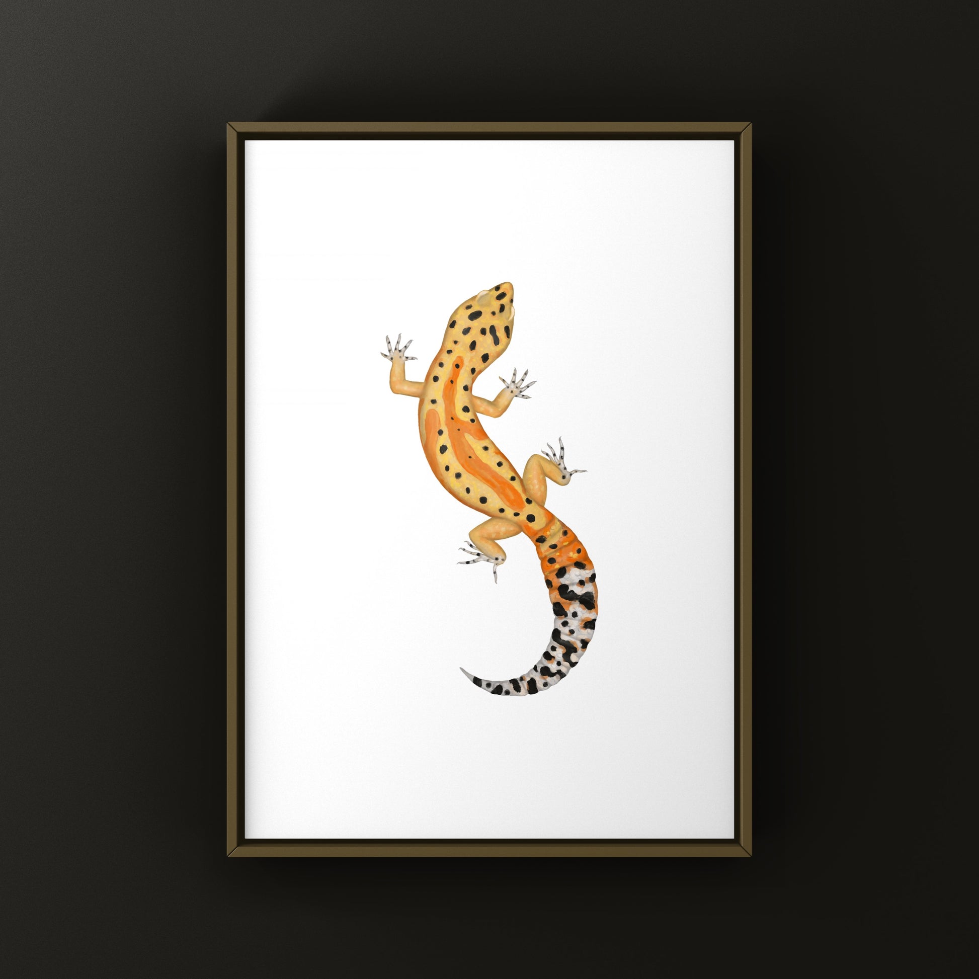 Clown Leopard Gecko art print by The Silk Ranch featuring detailed leopard gecko illustration on high-quality paper.