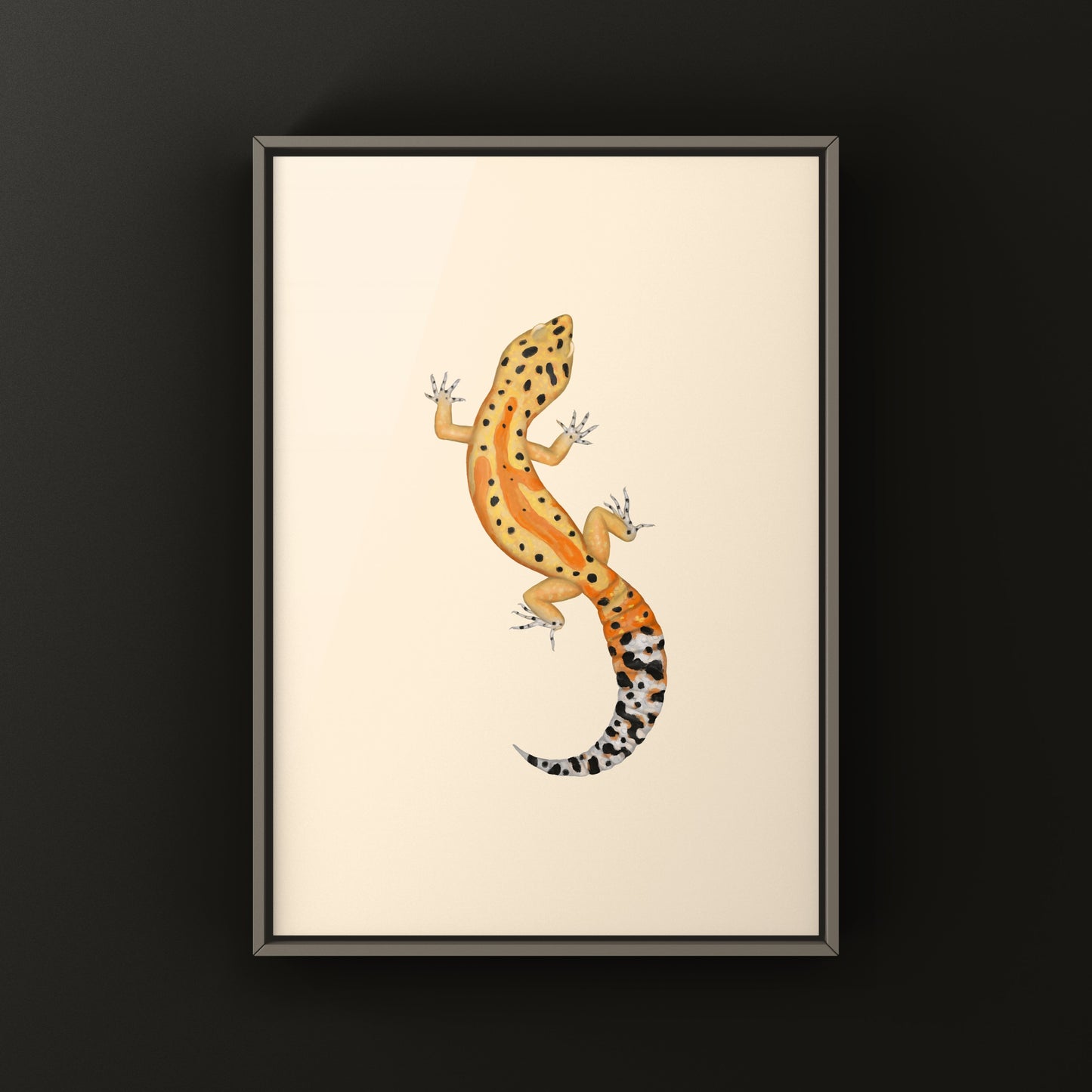 Clown Leopard Gecko art print by The Silk Ranch featuring detailed, colorful reptile artwork on high-quality paper.
