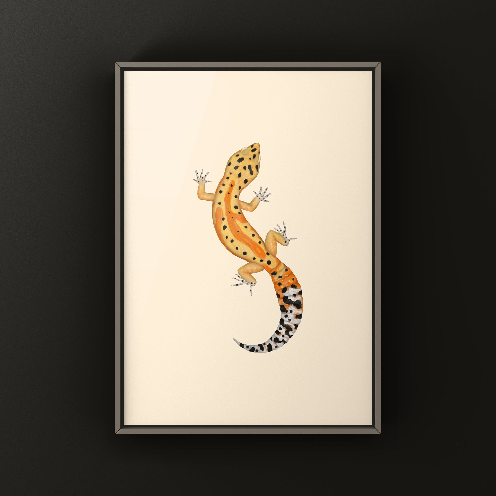 Clown Leopard Gecko art print by The Silk Ranch featuring detailed, colorful reptile artwork on high-quality paper.