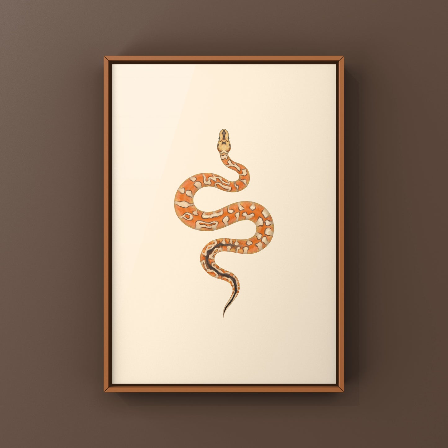 Enchi Cypress YB Special Clown Ball Python art print by The Silk Ranch featuring vibrant snake illustrations.