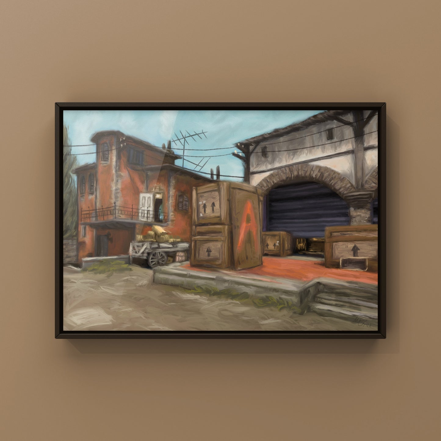 CSGO Inferno Landscape Oil Painting | CSGO Merch | Postcard | CS2 Gaming poster | Art Print | CounterStrike Art | By MingoArt