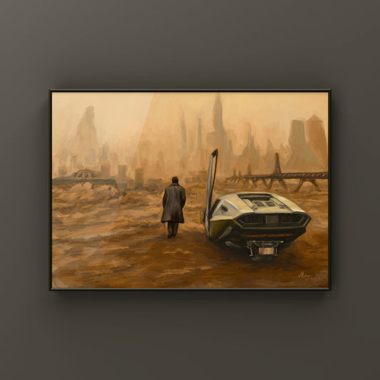 Blade Runner 2049 Movie Poster, Film Wall Art, Oil Painting Print, Classic Retro Poster, Bold Home Decor, Moody Design, By Mingo Art