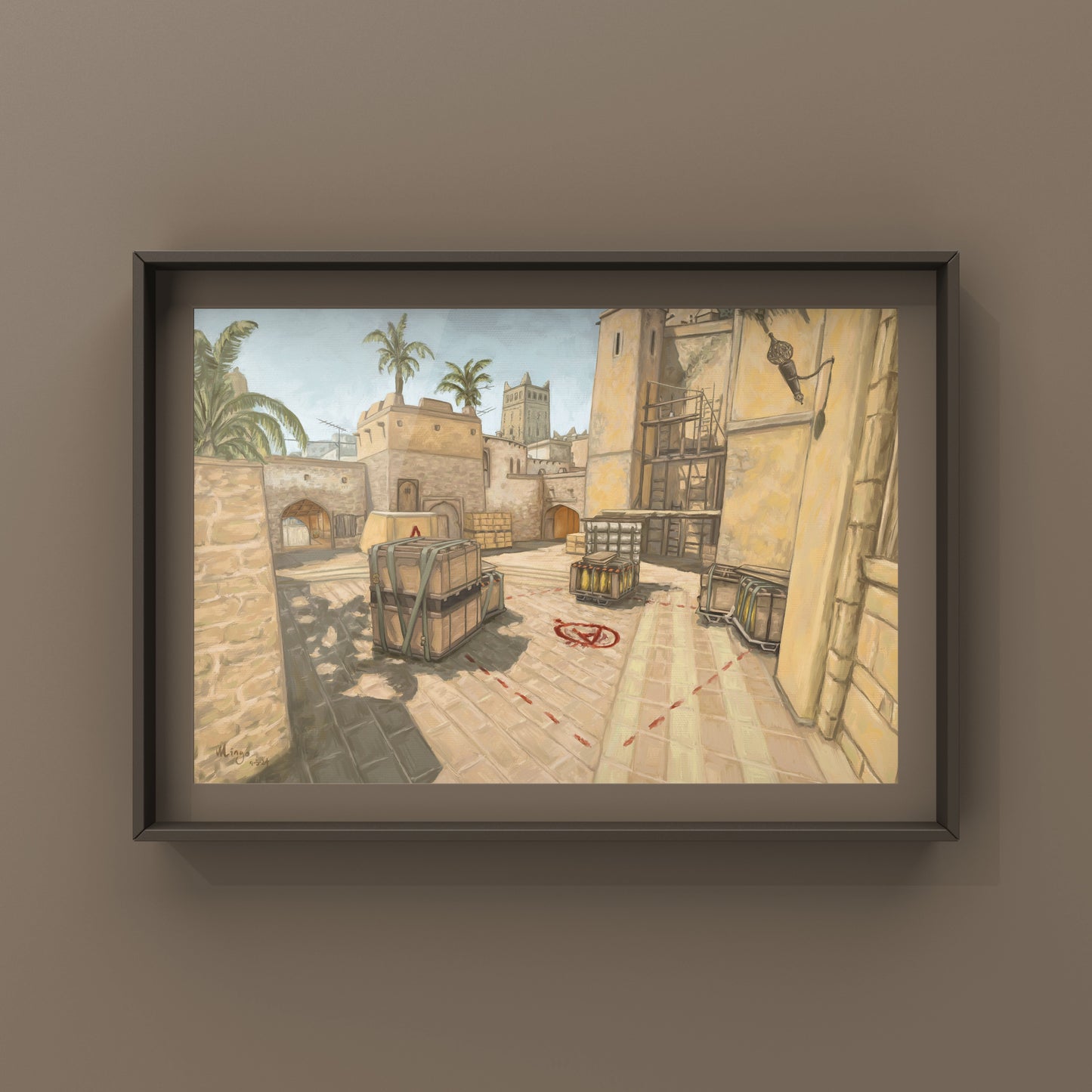 CS2 Mirage Landscape Oil Painting | CSGO Merch | CSGO Art | CS2 Gaming poster | Art Print | CounterStrike Art | By MingoArt