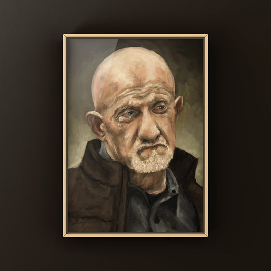 Breaking Bad Mike Ehrmantraut Oil Portrait | Better Call Saul Print | TV Series Poster Print | Wall Decor | Gift for him | By MingoArt