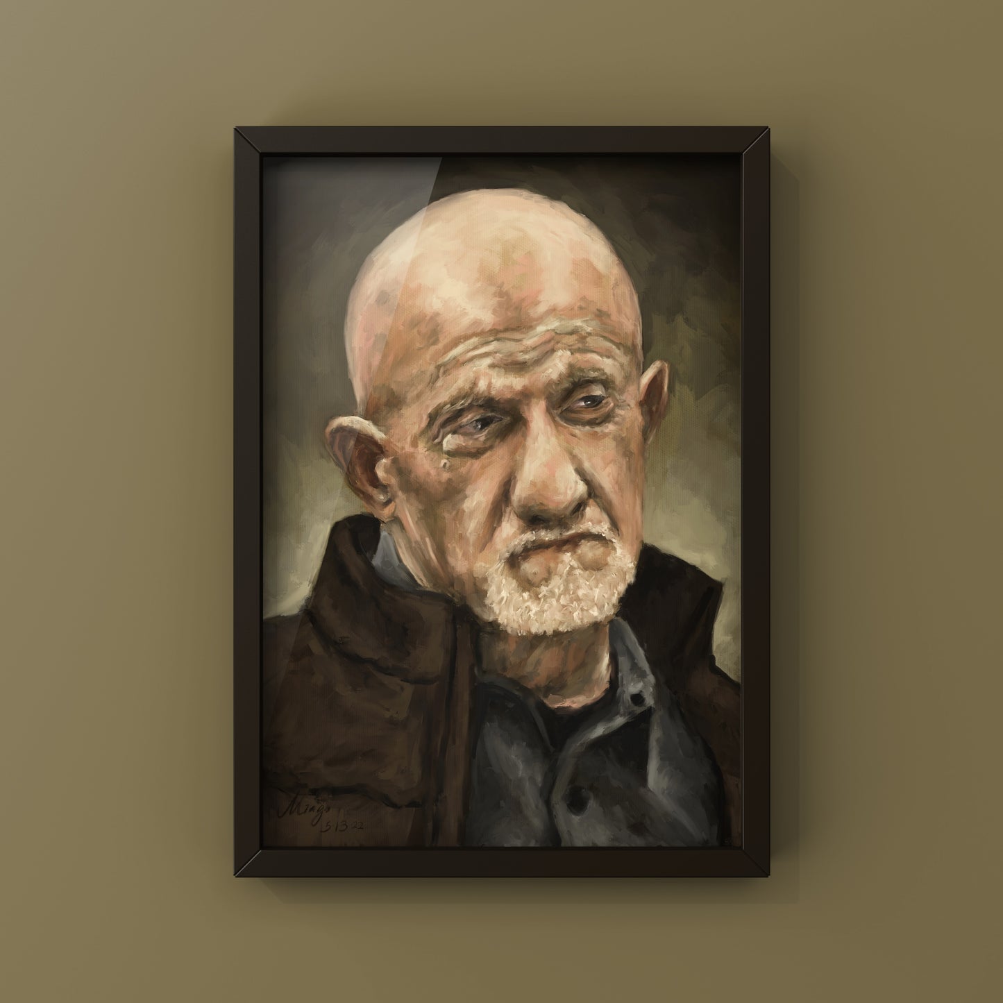 Breaking Bad Mike Ehrmantraut Oil Portrait | Better Call Saul Print | TV Series Poster Print | Wall Decor | Gift for him | By MingoArt