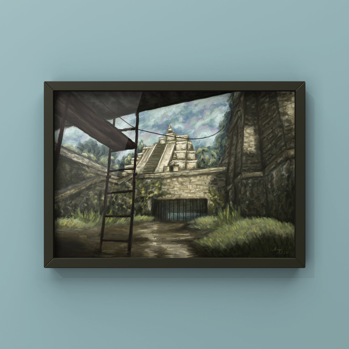 CSGO Aztec Landscape Oil Painting | CSGO Merch | Postcard | CS2 Gaming poster | Art Print | CounterStrike Art | By MingoArt