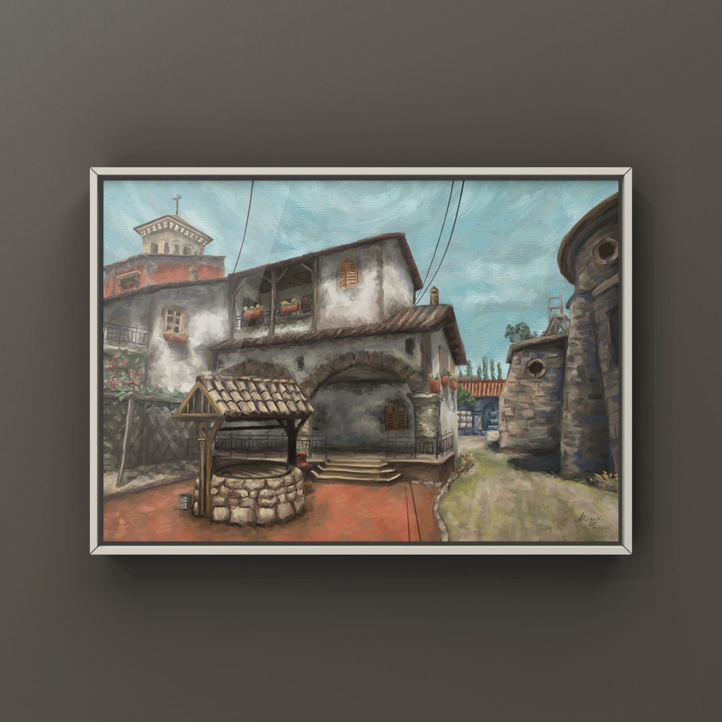 CSGO Inferno CT Landscape Oil Painting | CSGO Merch | Postcard | CS2 Gaming poster | CounterStrike Art | By MingoArt