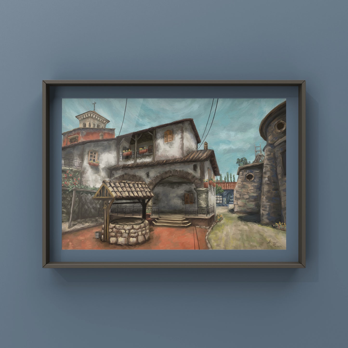 CSGO Inferno CT Landscape Oil Painting | CSGO Merch | Postcard | CS2 Gaming poster | CounterStrike Art | By MingoArt