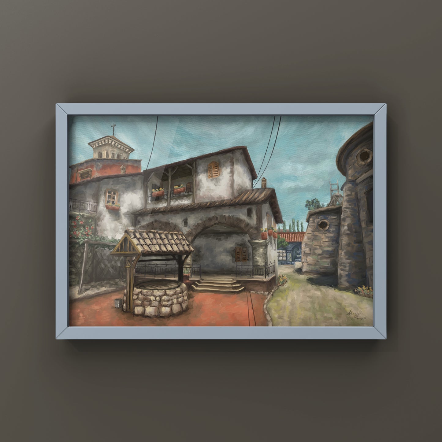 CSGO Inferno CT Landscape Oil Painting | CSGO Merch | Postcard | CS2 Gaming poster | CounterStrike Art | By MingoArt