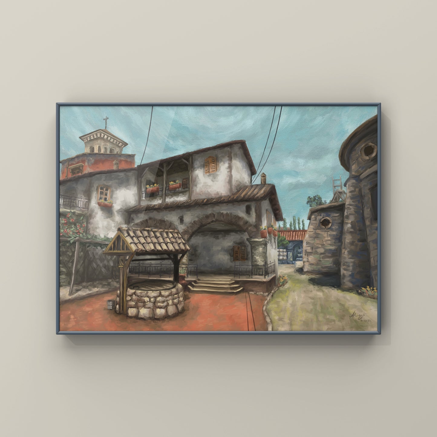 CSGO Inferno CT Landscape Oil Painting | CSGO Merch | Postcard | CS2 Gaming poster | CounterStrike Art | By MingoArt