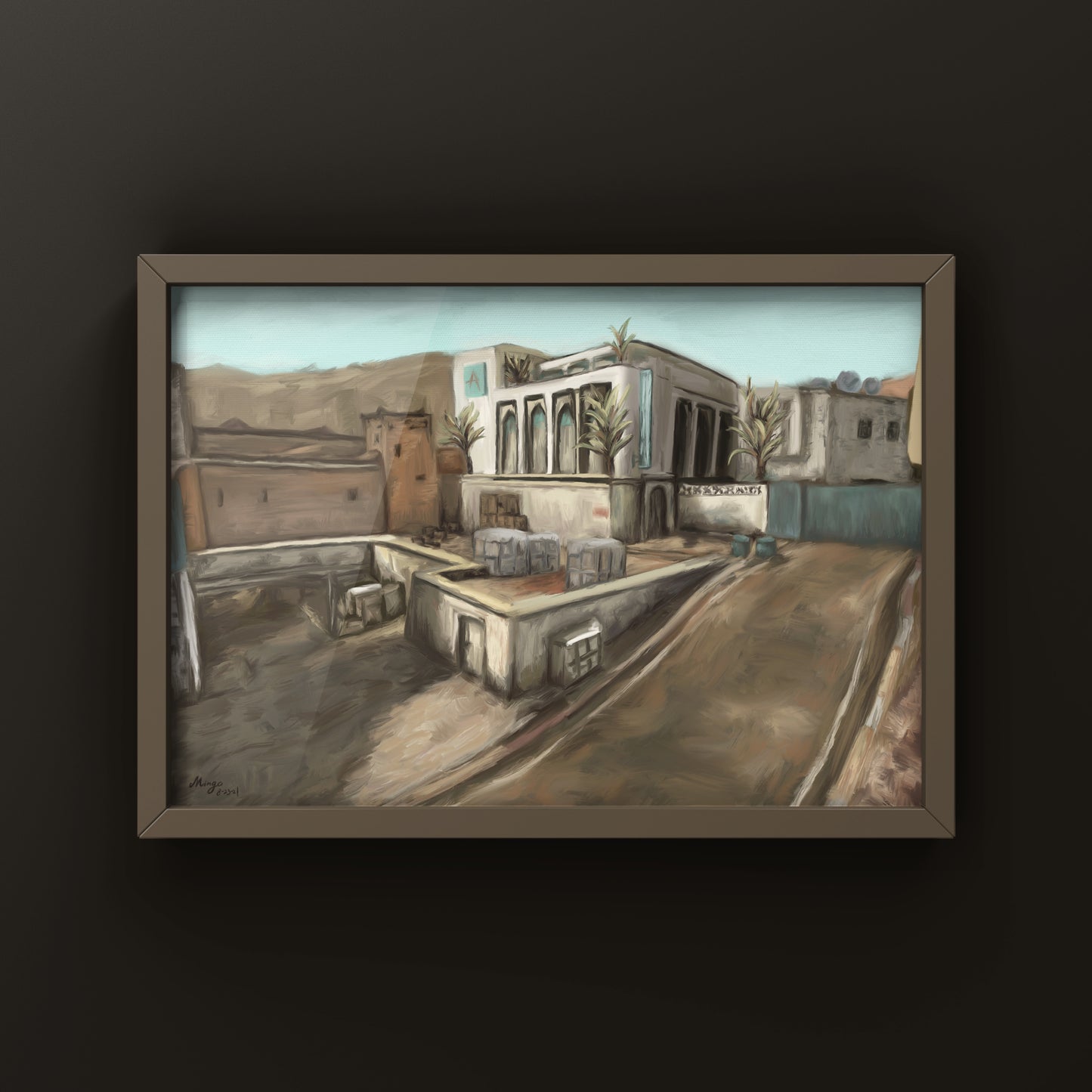 CSGO Dust 2 Landscape Oil Painting | CSGO Merch | Postcard | CS2 Gaming poster | Art Print | CounterStrike Art  | By MingoArt