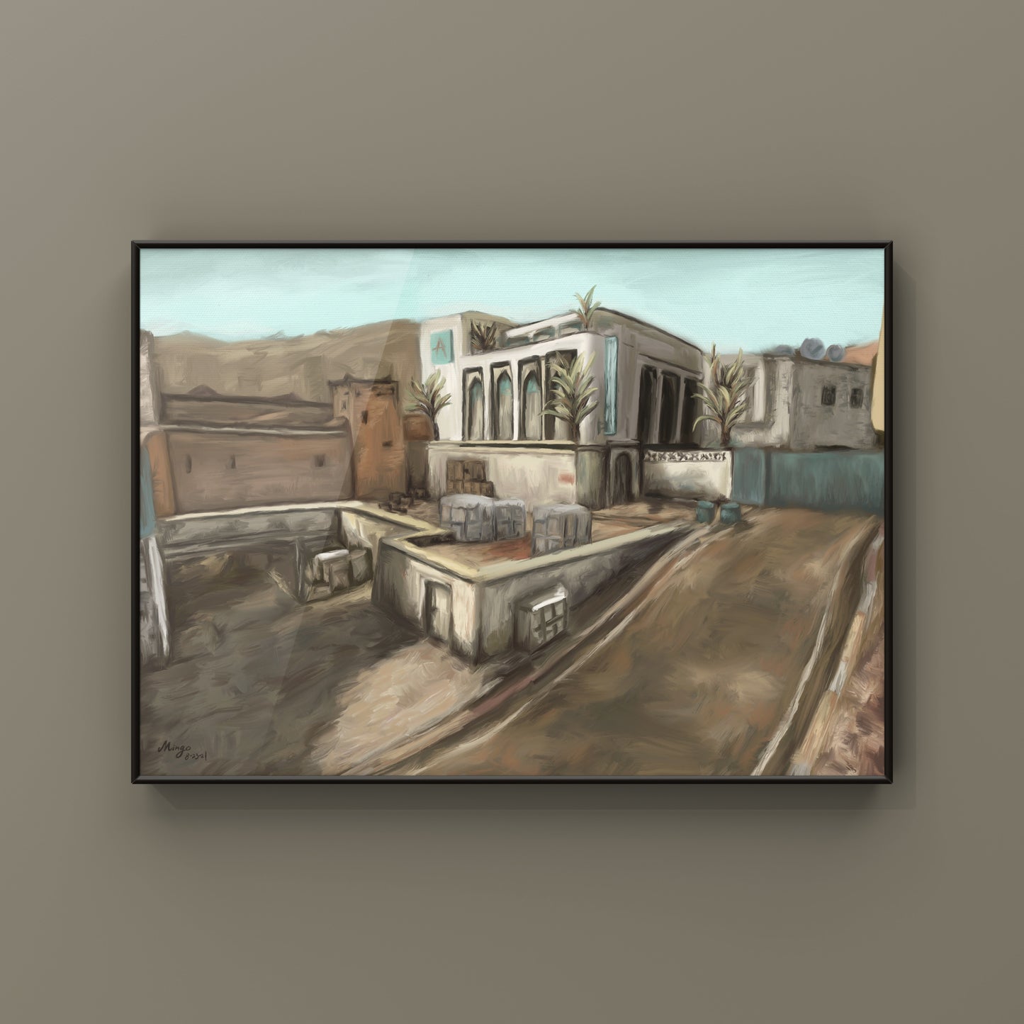 CSGO Dust 2 Landscape Oil Painting | CSGO Merch | Postcard | CS2 Gaming poster | Art Print | CounterStrike Art  | By MingoArt