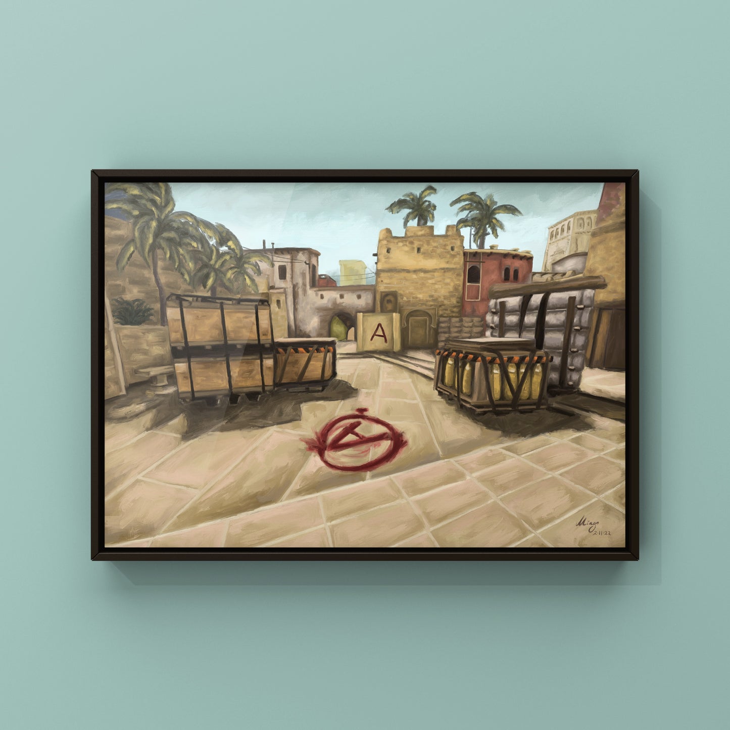 CSGO Mirage Landscape Oil Painting | de_mirage | CSGO Merch | Postcard | CS2 Gaming poster | CounterStrike Art | By MingoArt