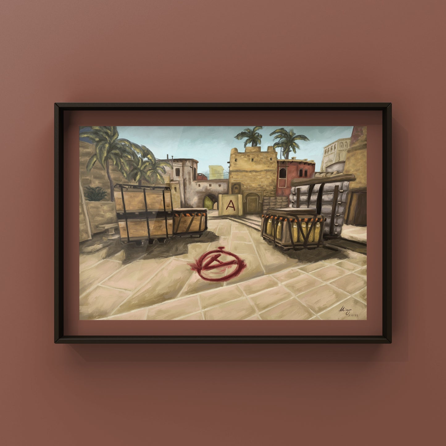 CSGO Mirage Landscape Oil Painting | de_mirage | CSGO Merch | Postcard | CS2 Gaming poster | CounterStrike Art | By MingoArt