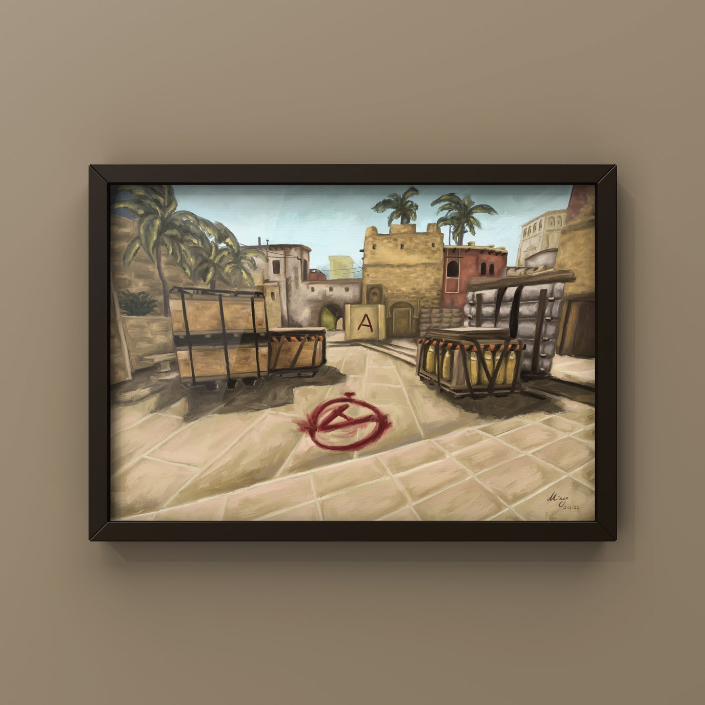 CSGO Mirage Landscape Oil Painting | de_mirage | CSGO Merch | Postcard | CS2 Gaming poster | CounterStrike Art | By MingoArt