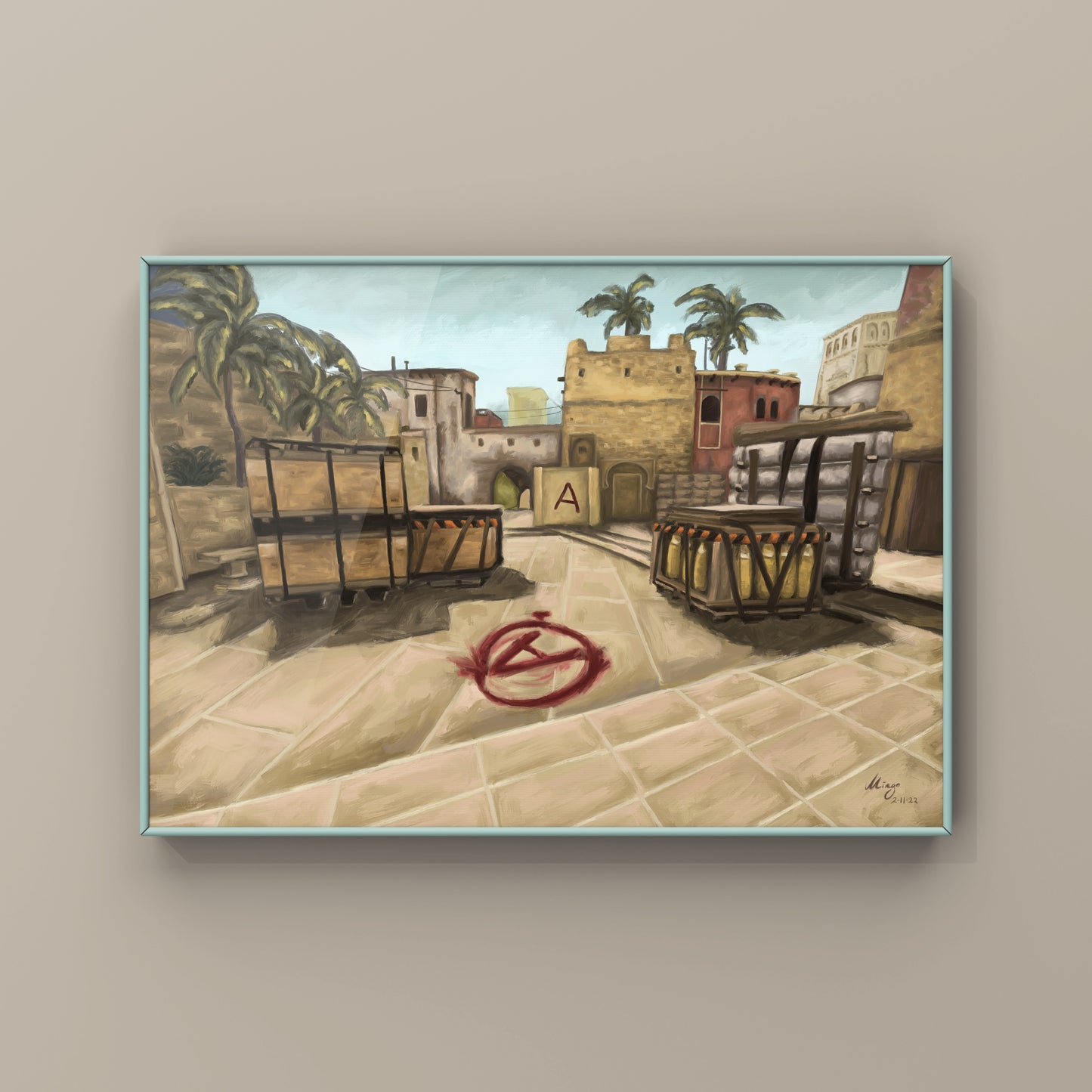 CSGO Mirage Landscape Oil Painting | de_mirage | CSGO Merch | Postcard | CS2 Gaming poster | CounterStrike Art | By MingoArt