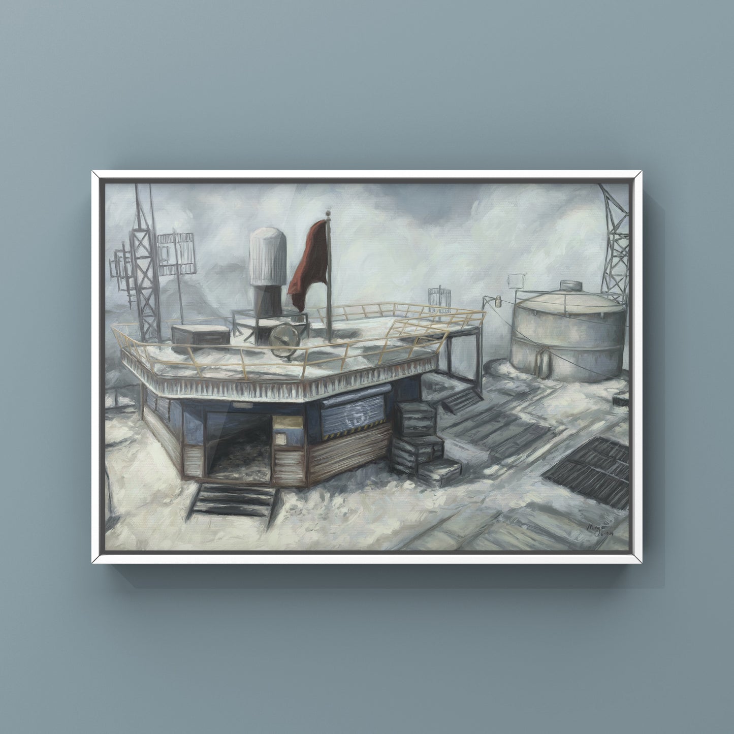 Call of Duty Outpost Oil Painting Art Print | Outpost Map | Gaming Poster | Videogame Wall Decor | By MingoArt