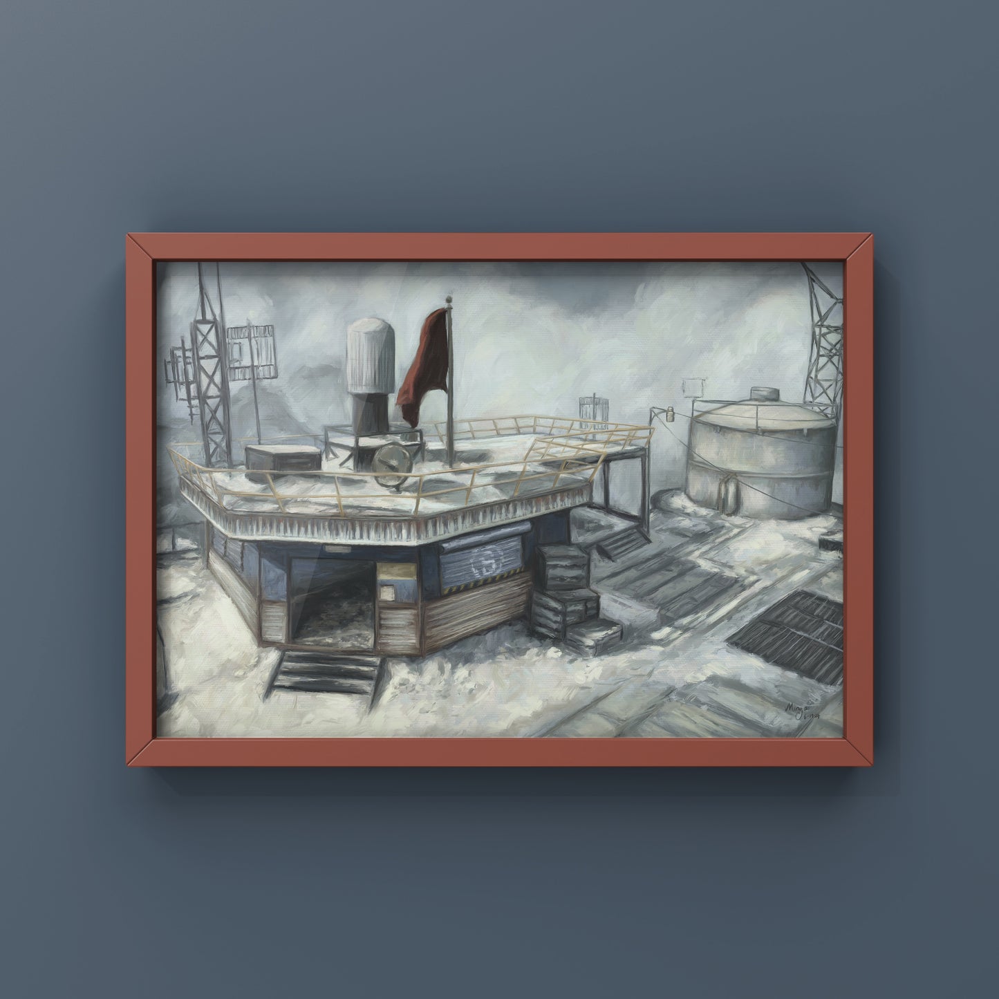 Call of Duty Outpost Oil Painting Art Print | Outpost Map | Gaming Poster | Videogame Wall Decor | By MingoArt