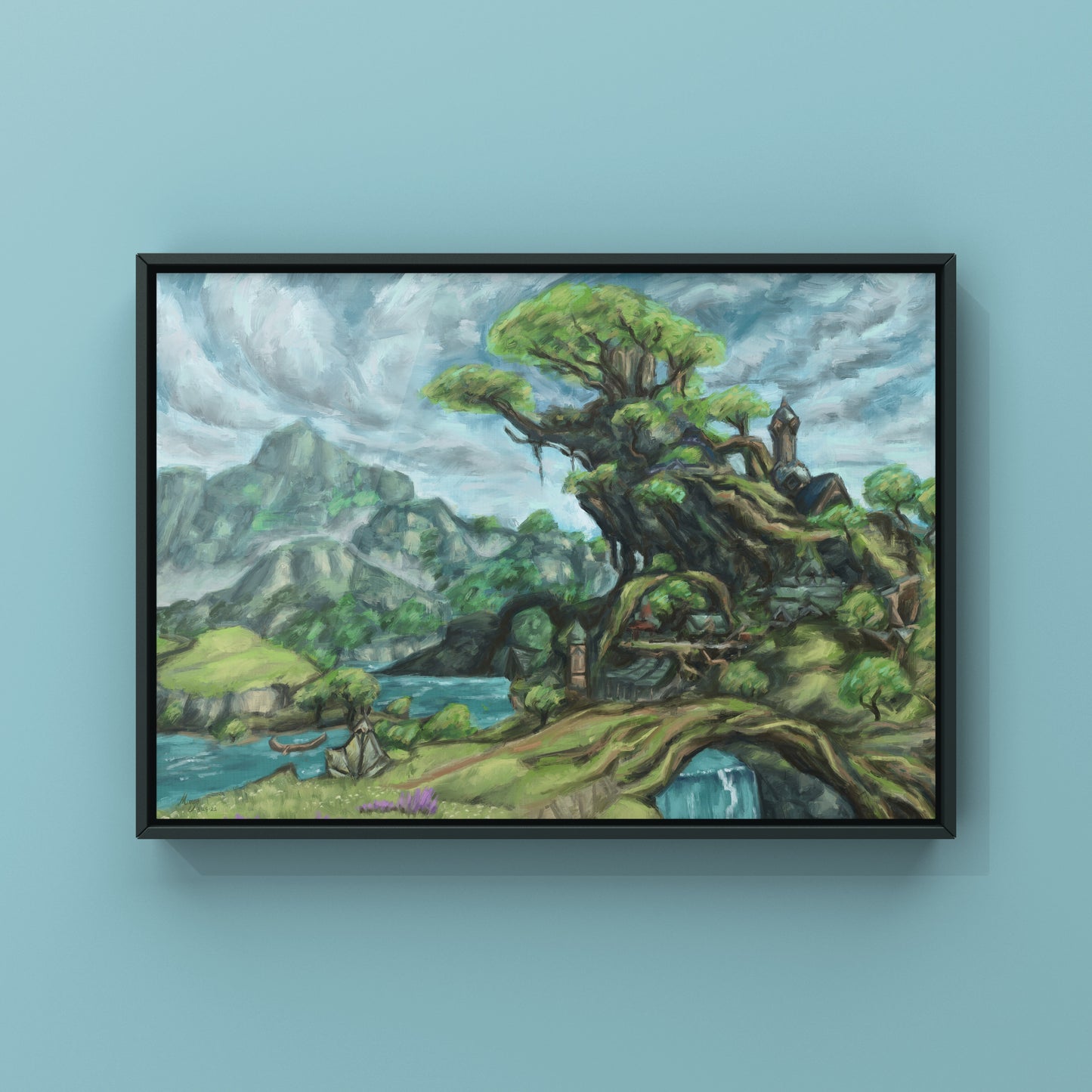 Genshin Impact Sumeru City Oil Painting | Gaming Poster | Genshin Art | Genshin Poster | Art Print | Gift for Gamer | By MingoArt