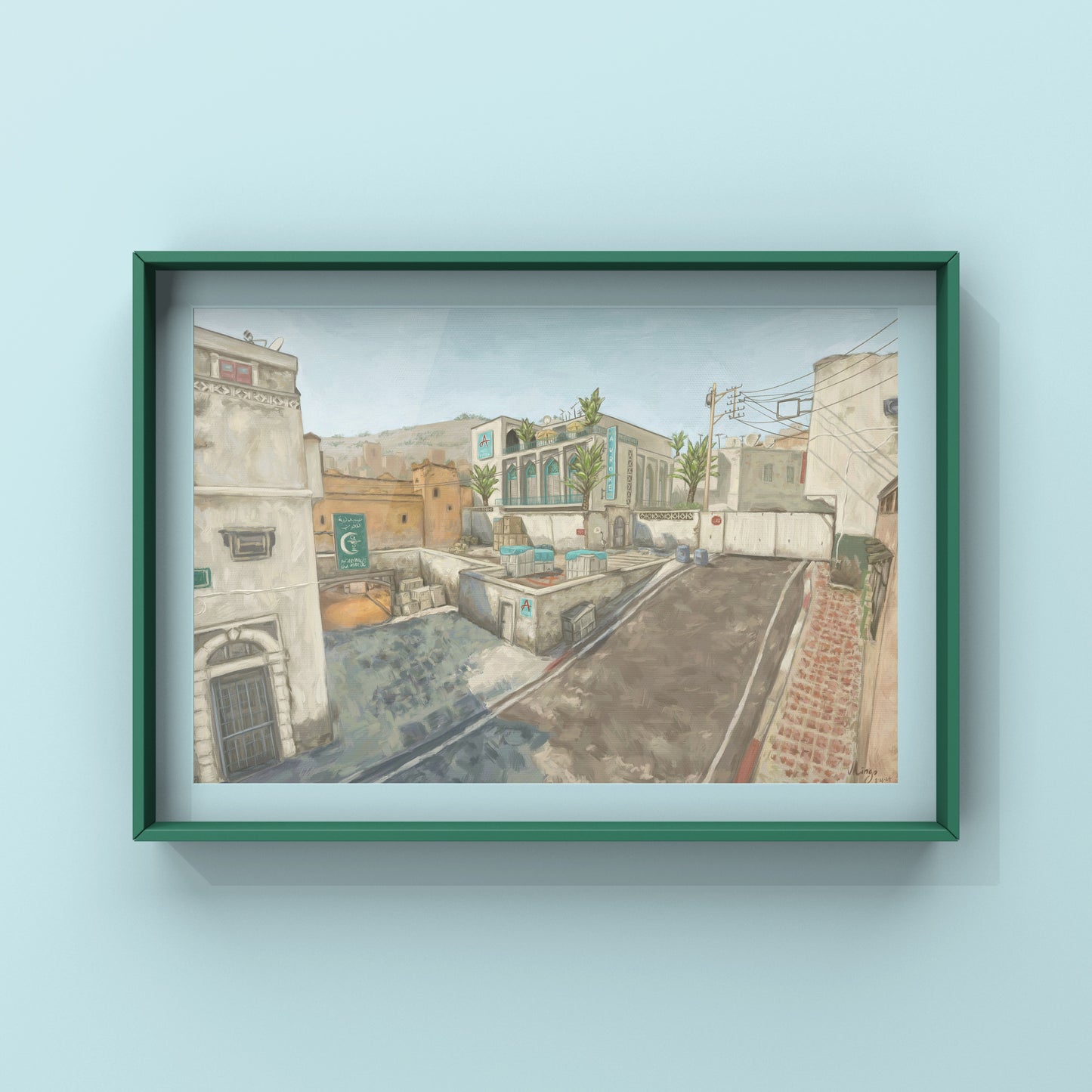 CS2 Dust 2 A Site Landscape Oil Painting | CSGO Merch | Postcard | CS2 Gaming poster | Art Print | CounterStrike Art | By MingoArt